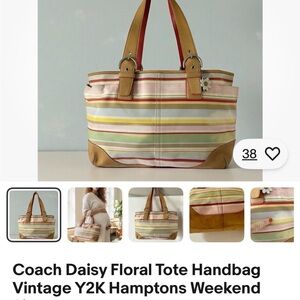 Coach Striped Tote Bag - Pastel Multicolor
